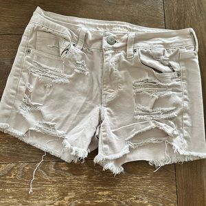 American Eagle Light Pink Midi Super Stretch Shorts
